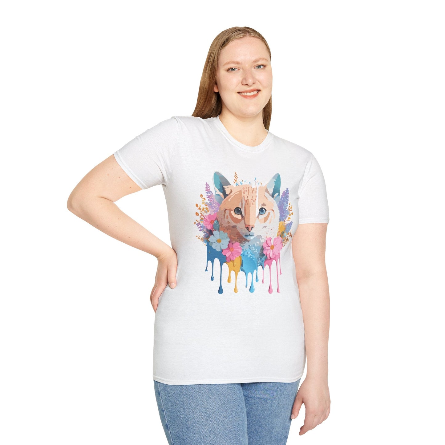 Unisex Cat Shirt Softstyle Tee 100 Percent Ring Spun Cotton Gildan 64000