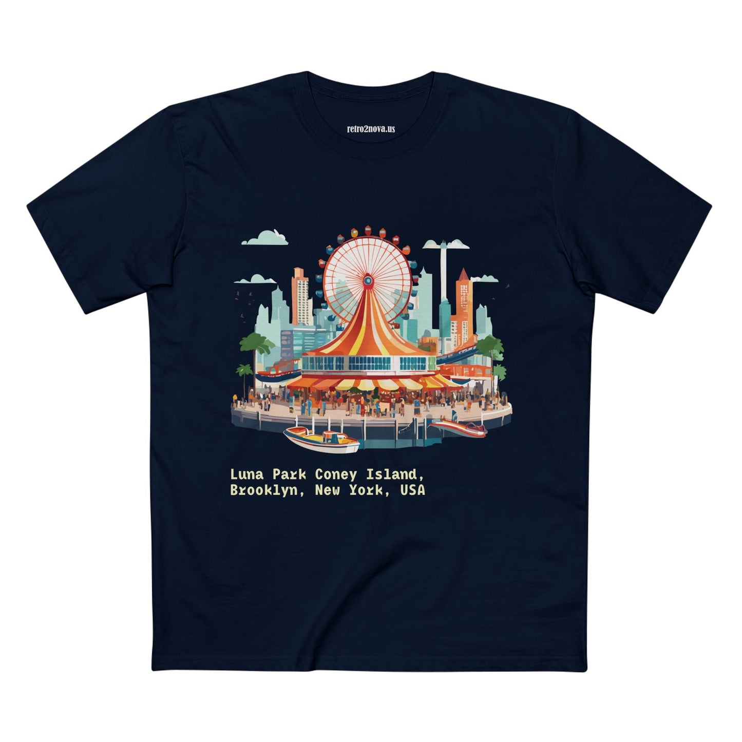 Travel Shirt Brooklyn Tourist Tee TT-13 Unisex By Retro2Nova Premium Cotton Art Collection