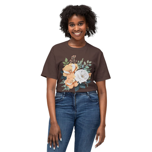Unisex Floral T Shirt With Vintage Flower Art Print HD Color Design On Soft 100 Cotton Tee