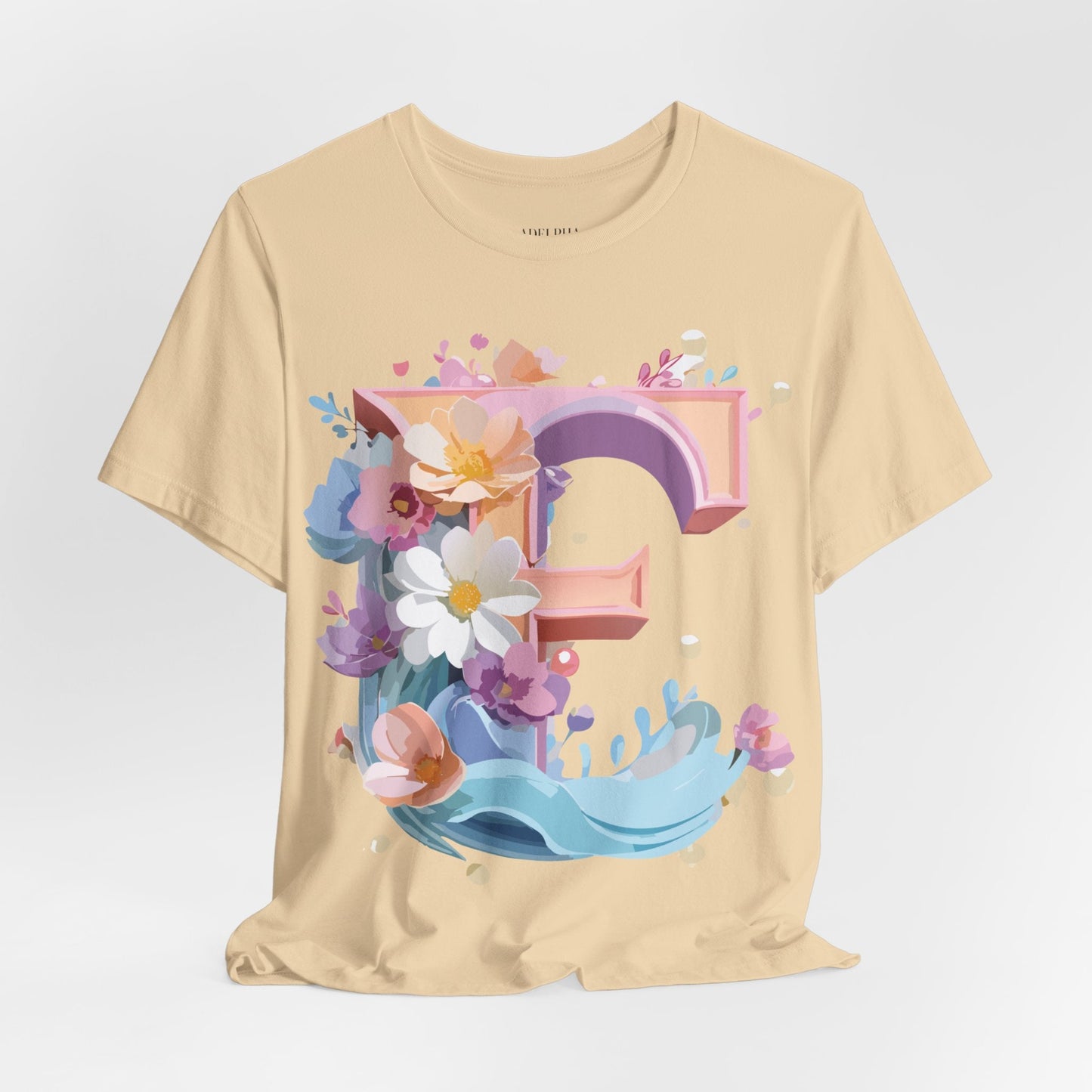 Letter E Shirt Graphic Tee Unisex Vintage Inspired Artwork By Adelpha Premium Short Sleeve