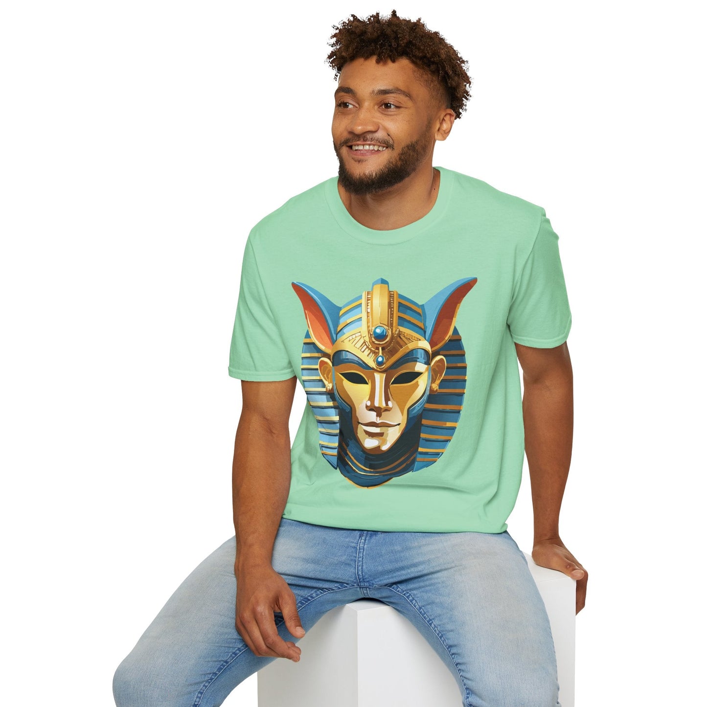 Mask Tee Shirt Unisex Softstyle Cotton Tee With Masquerade Art Design Gildan Softstyle