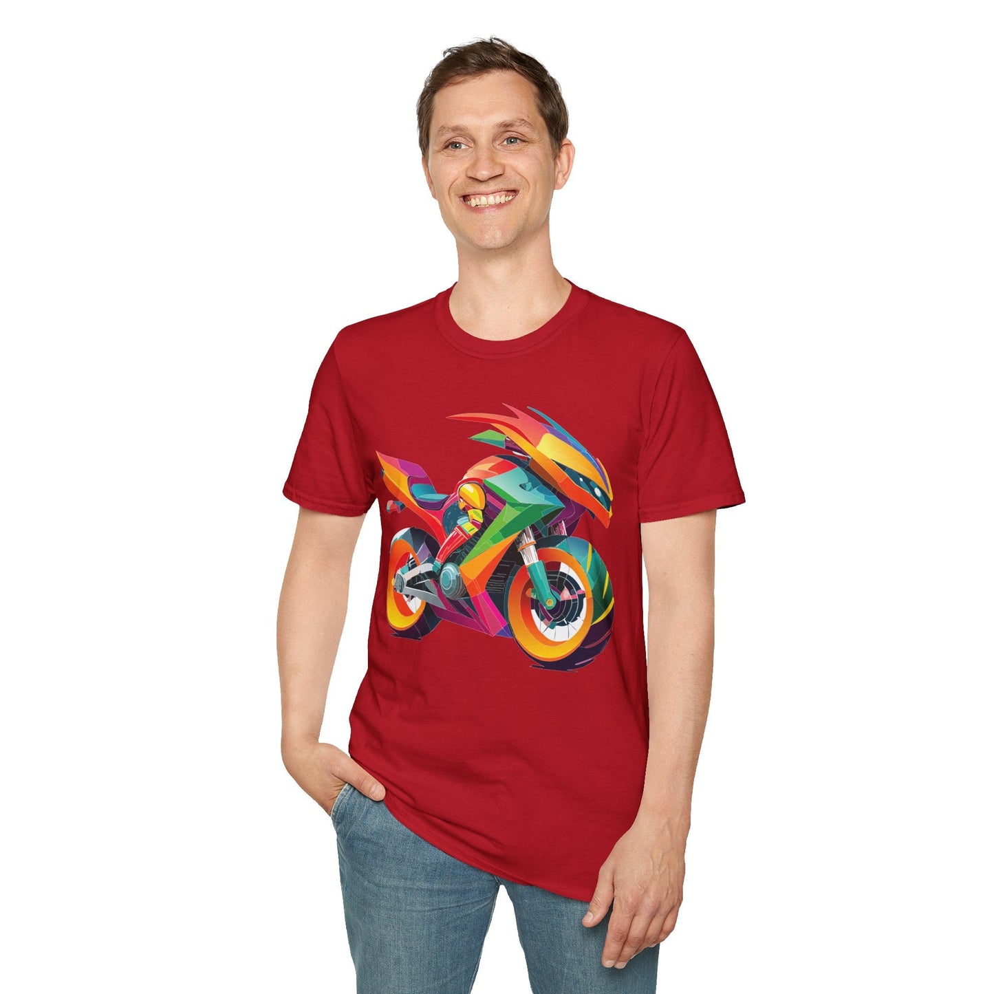 Bike Graphic Unisex Cotton Motorcycle Art Design Tee 5