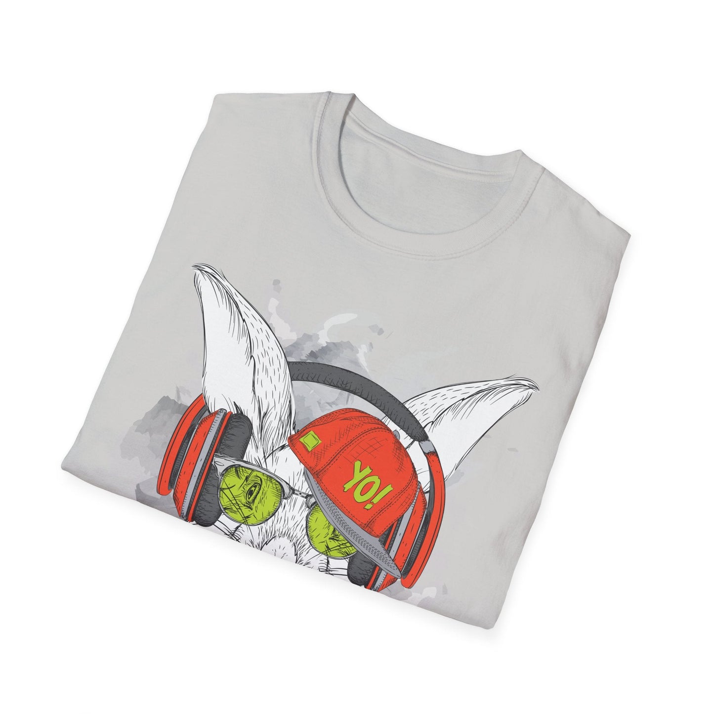 Unisex Music Animals Shirt With Headphones Softstyle Short Sleeve Tee Gildan 64000