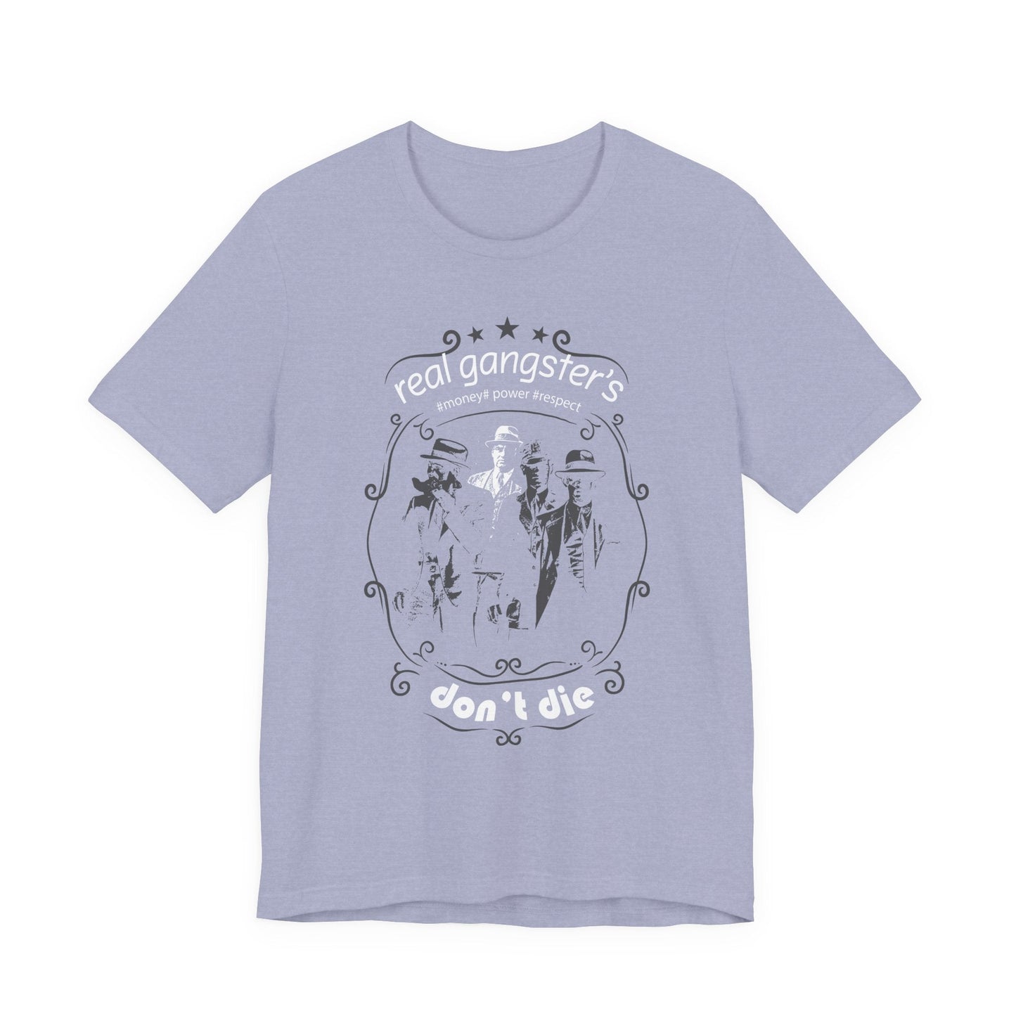 Real Gangsters Don't Die T-Shirt Vintage Outlaw Illustration Retro Biker Tee A-3