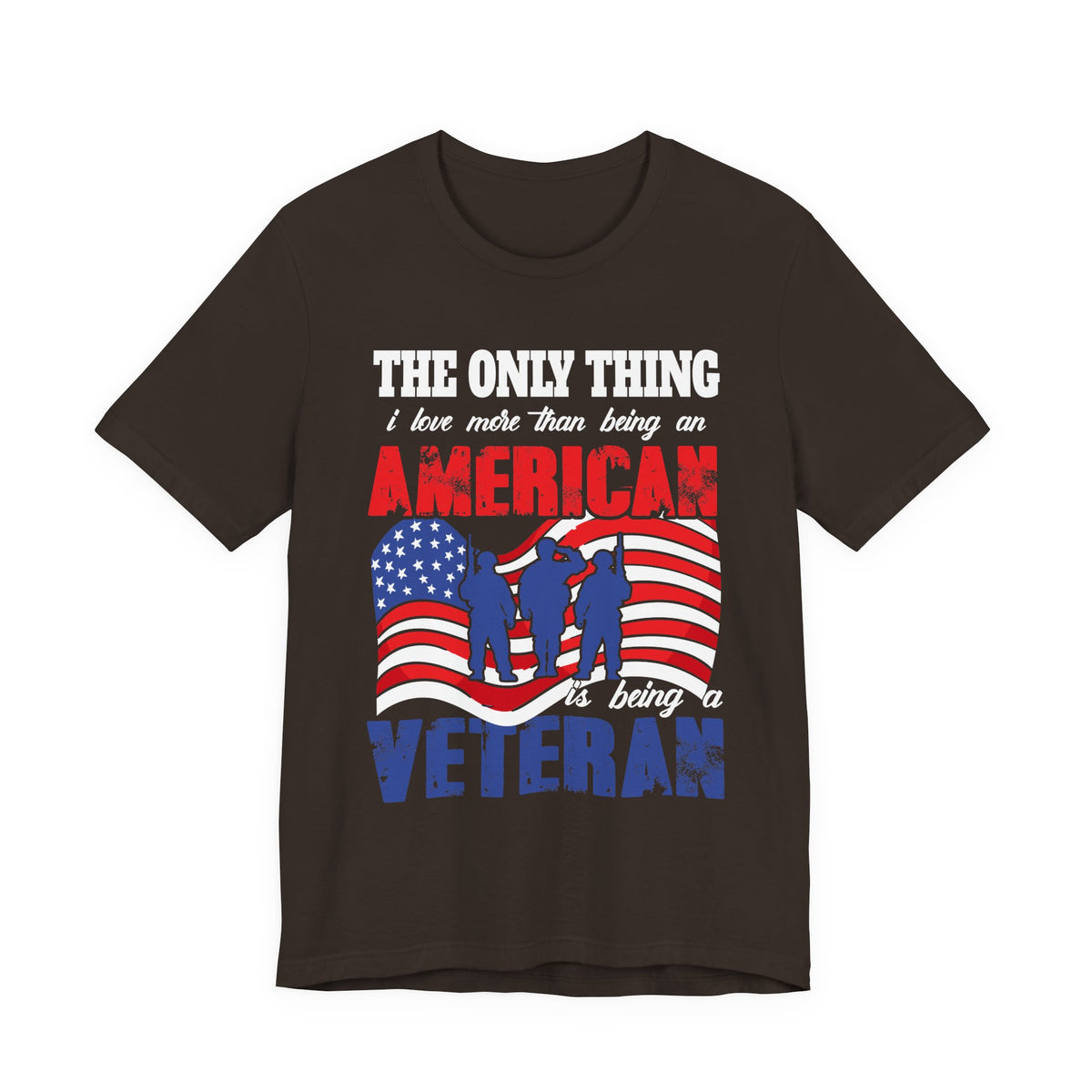 American Veteran silhouette flag T-Shirt Patriotic Veteran Unisex Cotton Tee v8