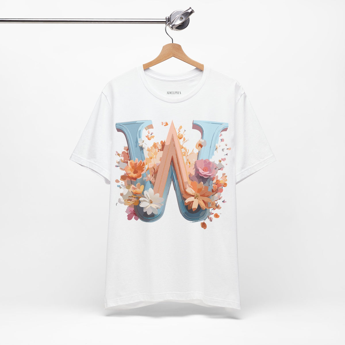 Letter W Graphic Unisex Cotton Bella+Canvas Tee with Art Letter Design