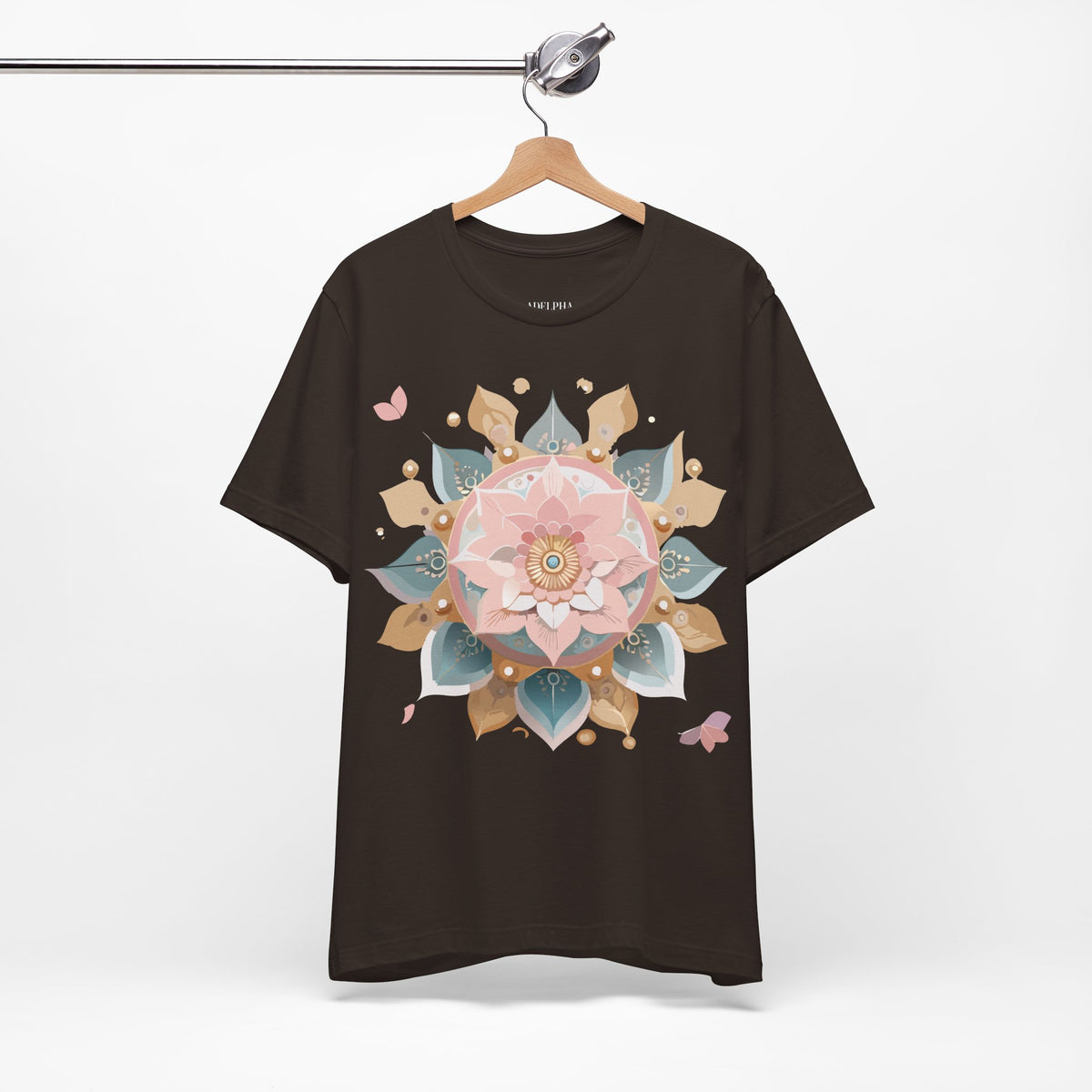 Mandala Graphic Unisex Cotton Bella+Canvas Tee with Floral Art Design n142