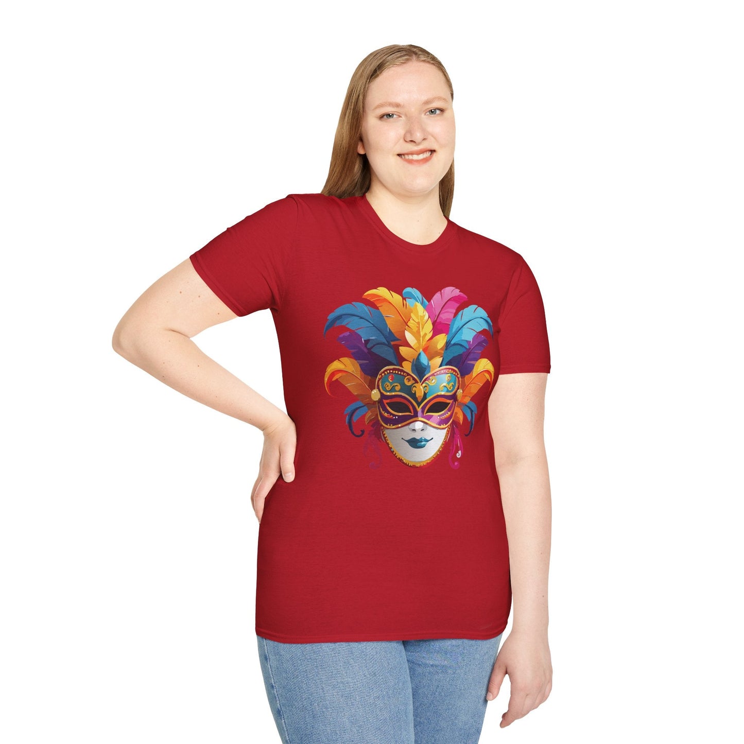 Mask Graphic Unisex Cotton Masquerade Design Artwork Tee 8