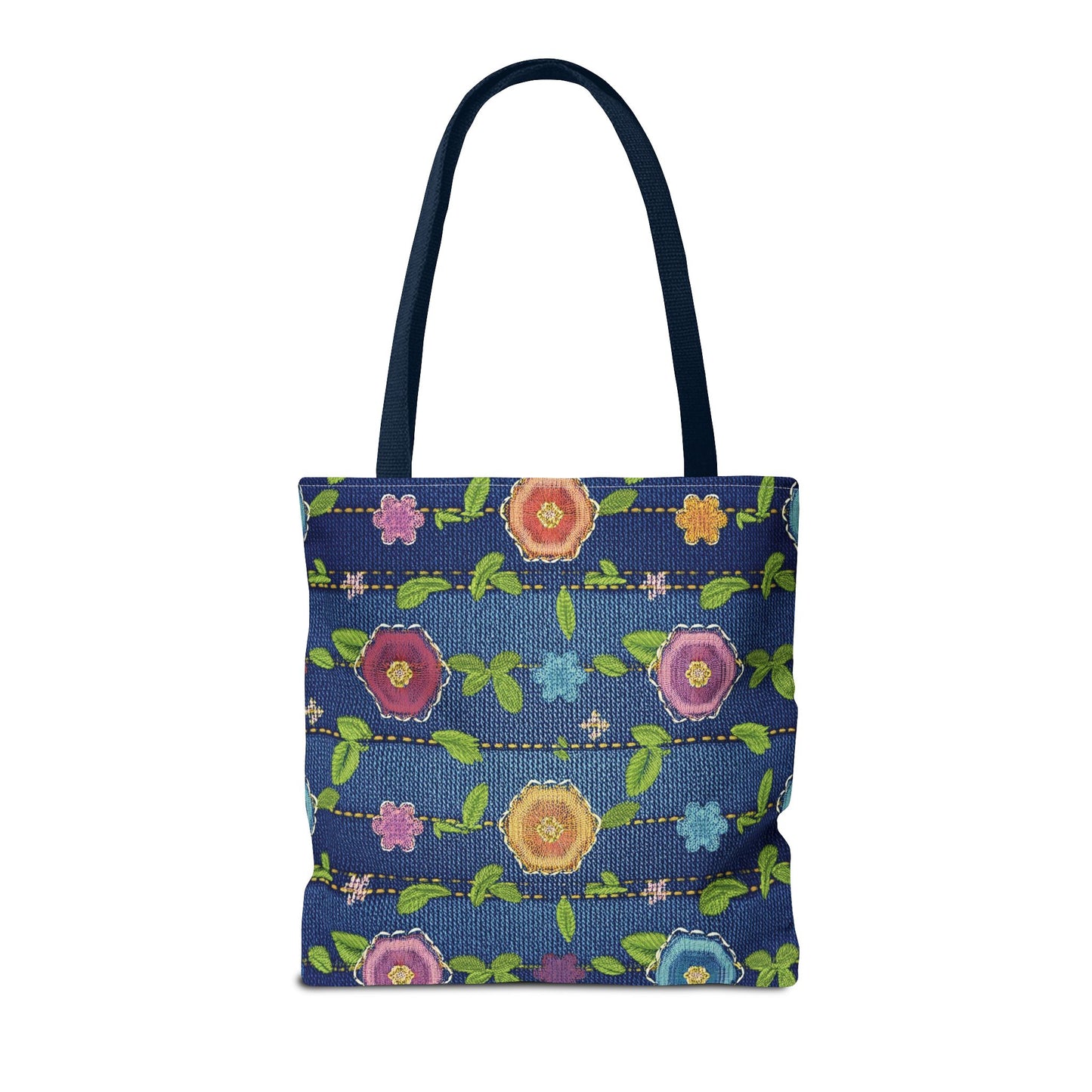 Denim Fabric Imitation Print Unisex Canvas Bag Poly Spun 3 Sizes Tote Bag 134
