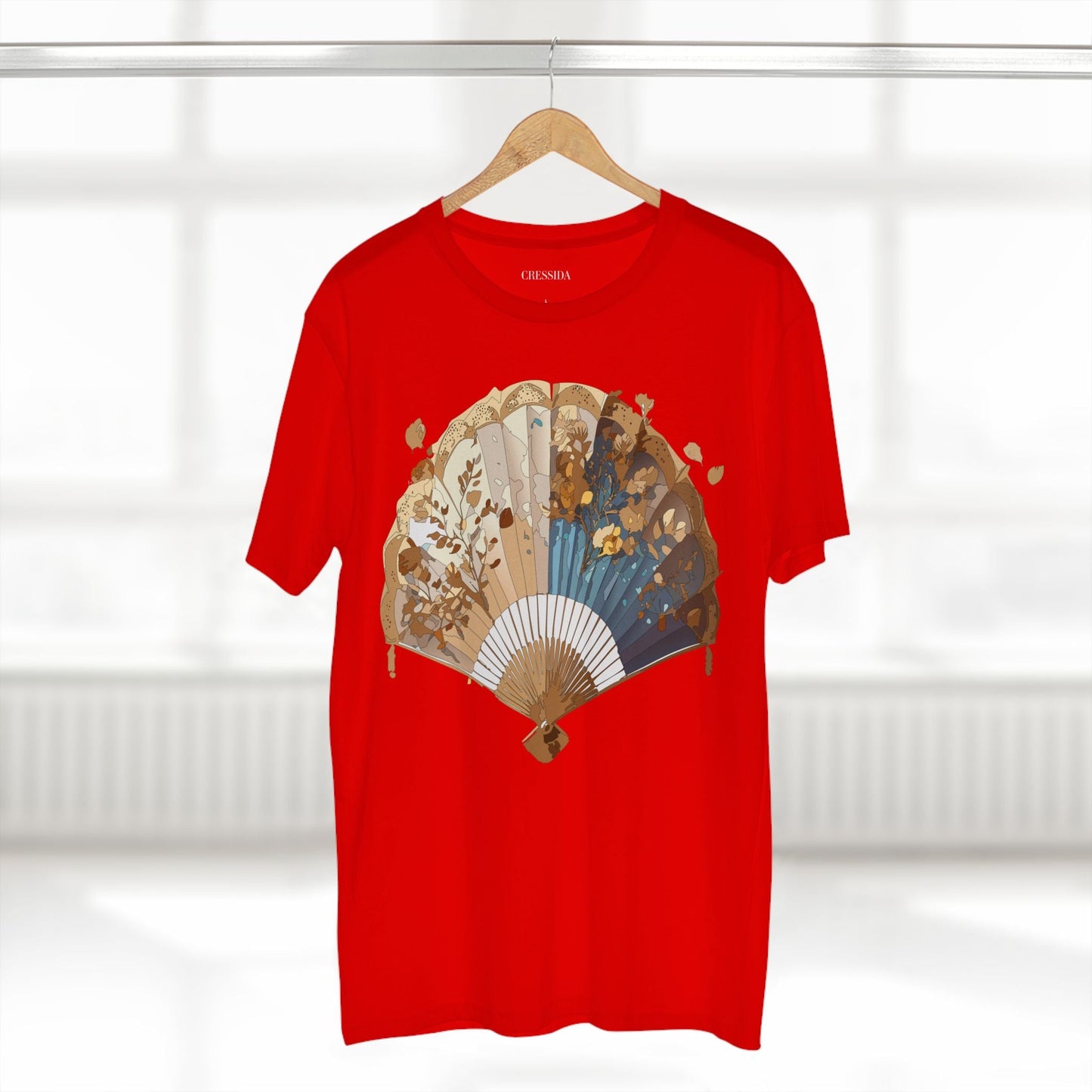 Antique Fan Graphic Design T-Shirt Unisex 100 Cotton Floral Carnival Artwork Tee 3