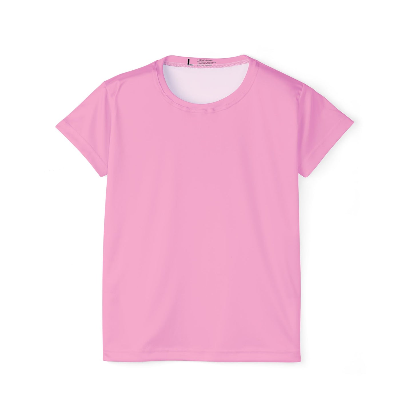 Blush Pop Pink Women's Sports Jersey Short Sleeves 100% Poly Solid Pink Color Print Athletic Tee