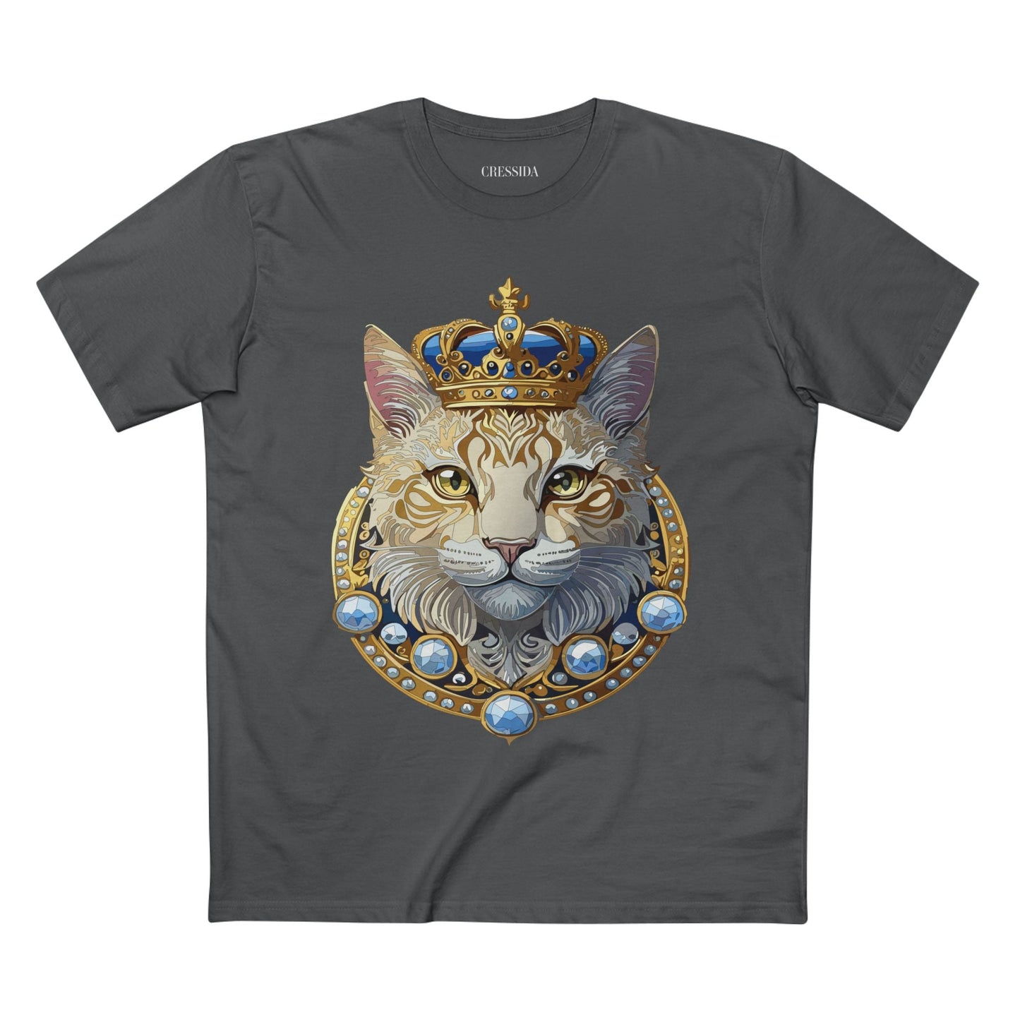 Cat Graphic Unisex 100 Cotton Tee With Unique Animal Golden Medallion Art Design 14