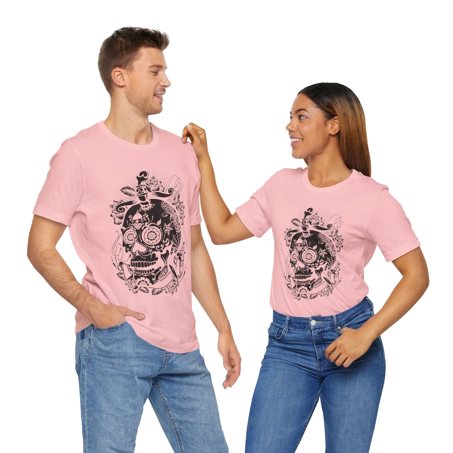 Unisex Cotton Tee Shirt with Skull