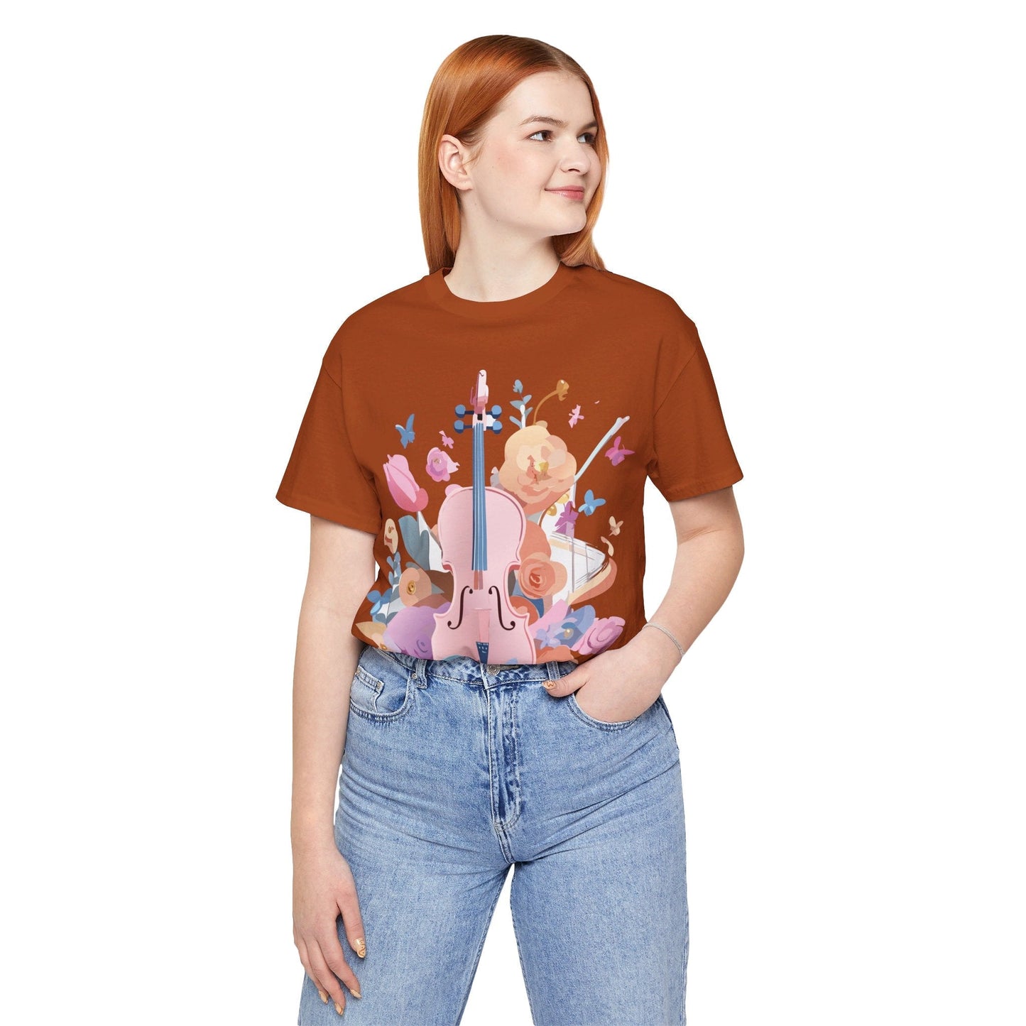 Music Graphic Unisex 100 Cotton Vintage Art with Musical Elements Tee 9