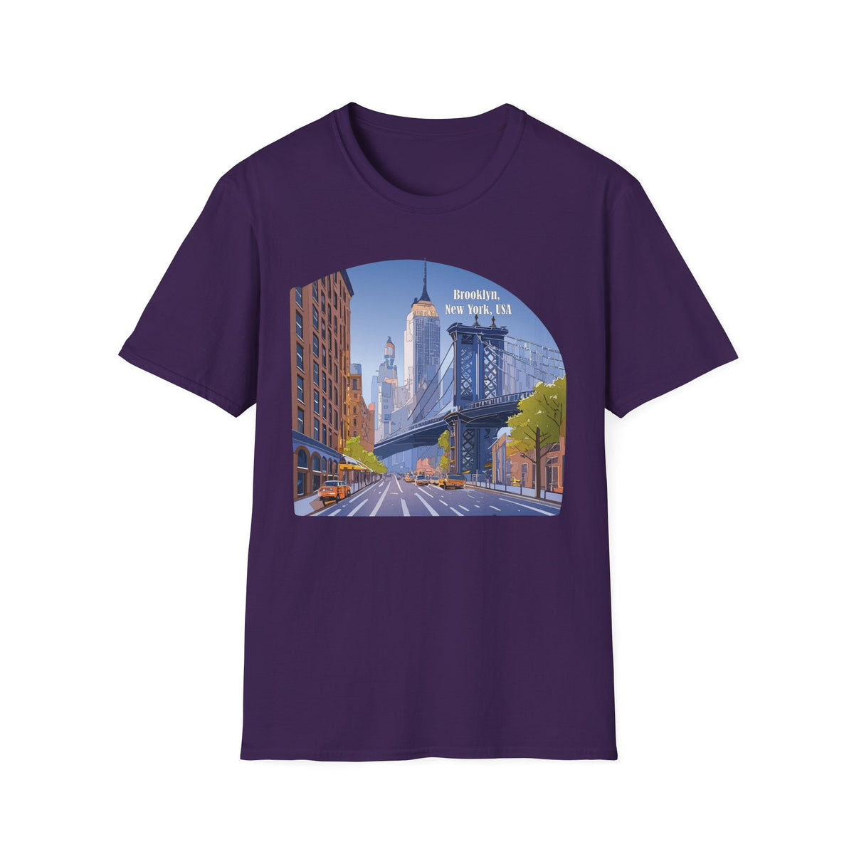 Brooklyn New York Skyline T-Shirt | Manhattan Bridge Cityscape