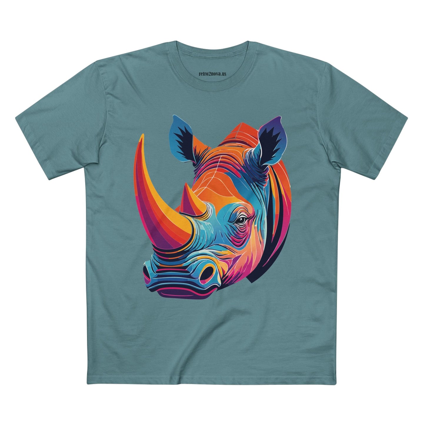 Rhino Shirt Unisex Premium Cotton Tee With Original Art Design From Retro2Nova Art Collection For Everyday Comfort