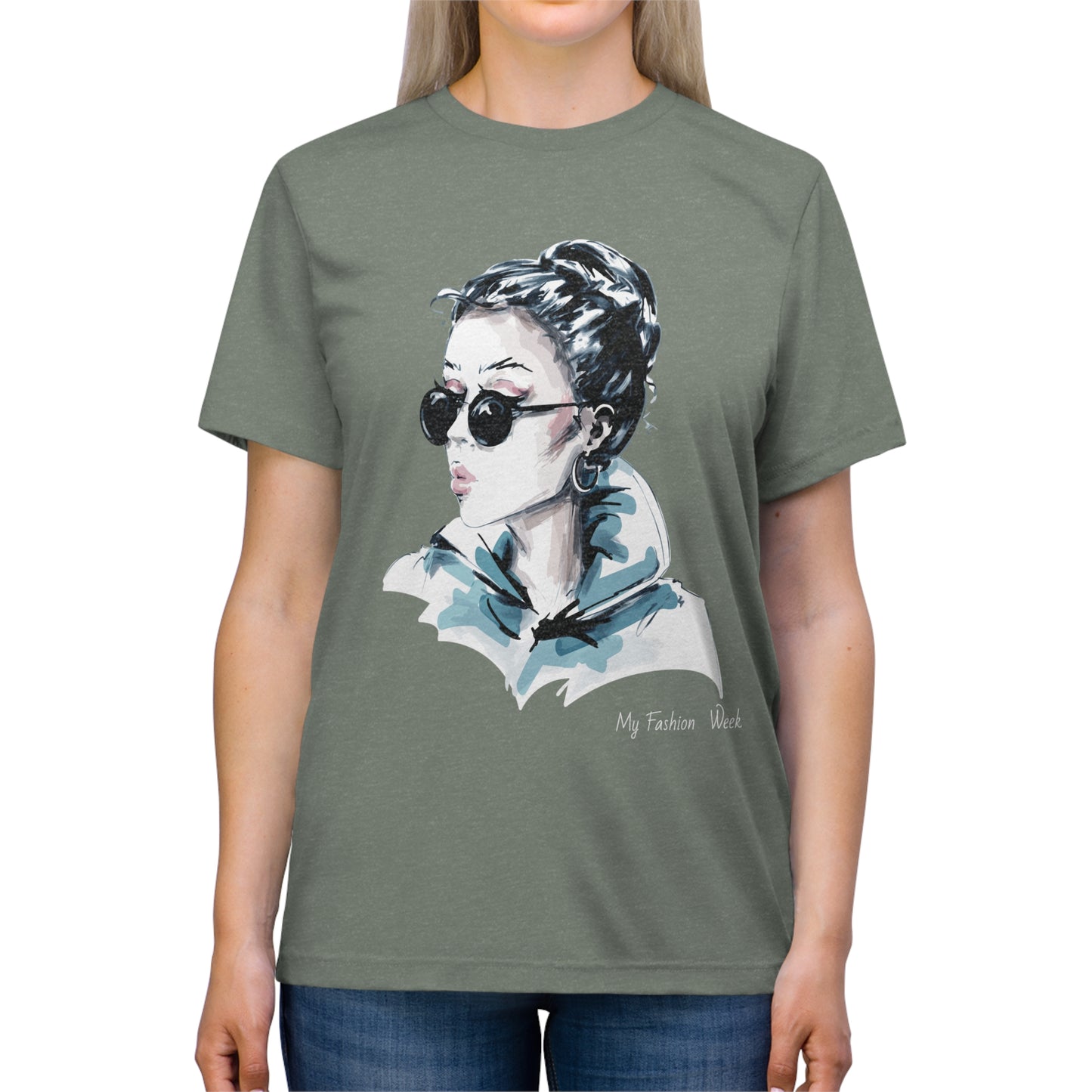 Tri-blend Tee Shirt with Art Design