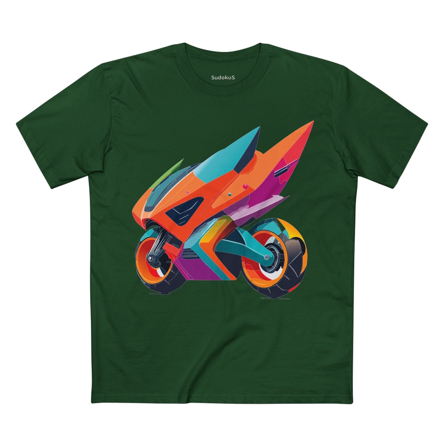 Moto Bike Graphic Unisex 100 Cotton Staple Tee 2