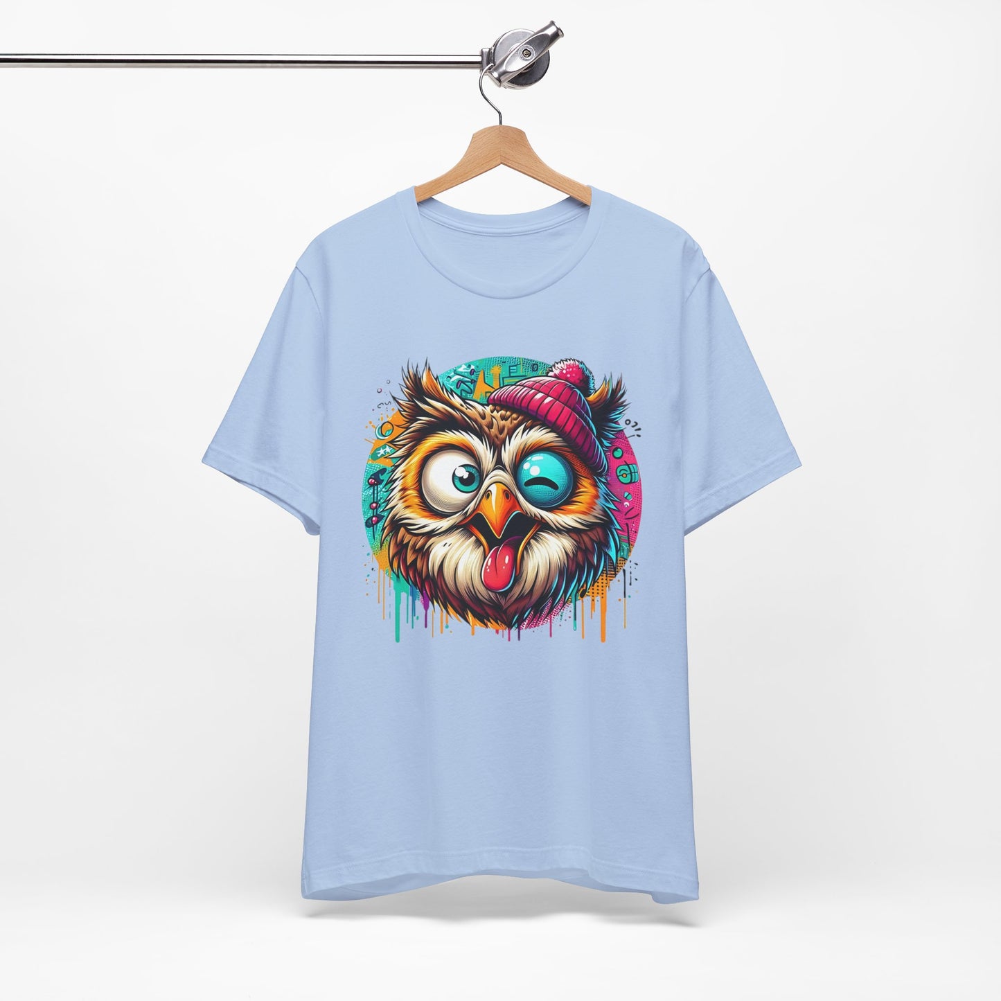 Colorful Owl Graphic Tee, Fun Owl Shirt, Funny Bird Shirt, Cute Cartoon Tees, Animal T-Shirt, Animal Tees, Art Design T-Shirt