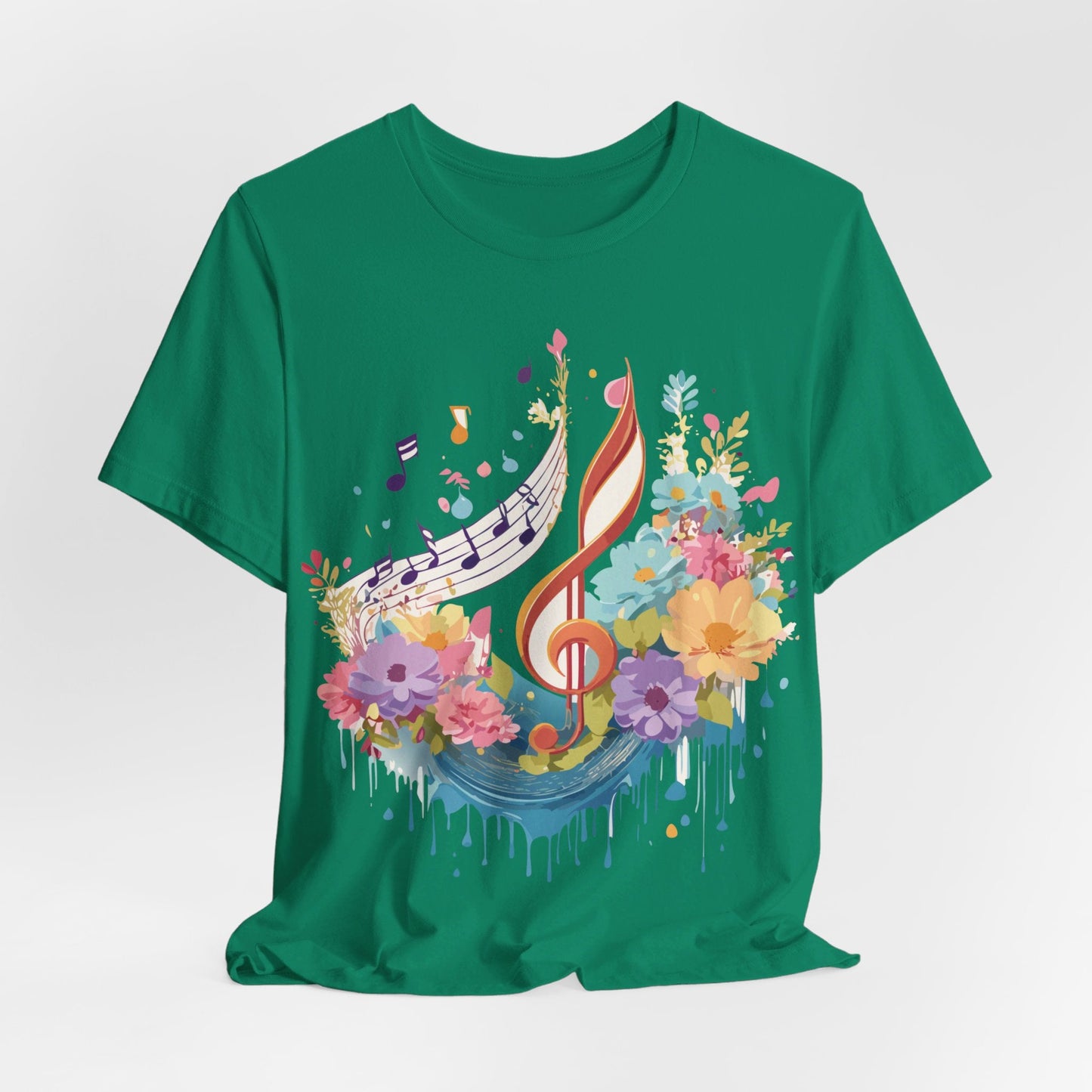 Music Graphic Unisex 100 Cotton Vintage Art with Musical Elements Tee 106