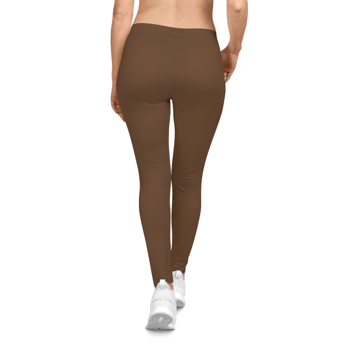 Brown Bark Color Women's Poly-Span Casual Leggings XS-2XL
