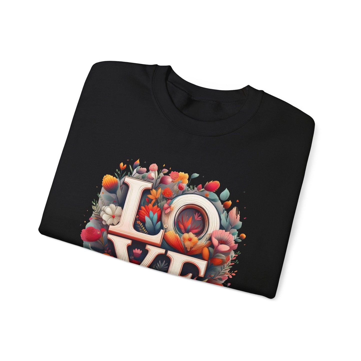 Floral Love Valentines Day Sweatshirt Unisex Crewneck Love Flower Gift Idea Cozy Everyday Wear