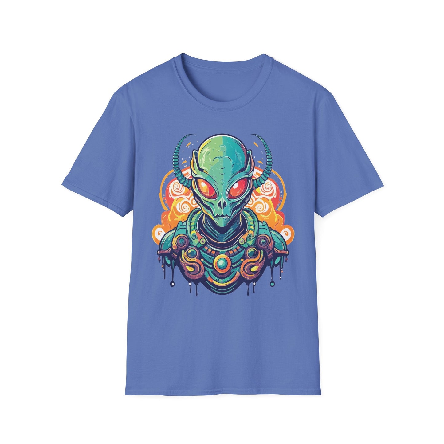 Cosmos Alien T Shirt Unisex Softstyle Cotton Tee With Space Artwork Graphic Design
