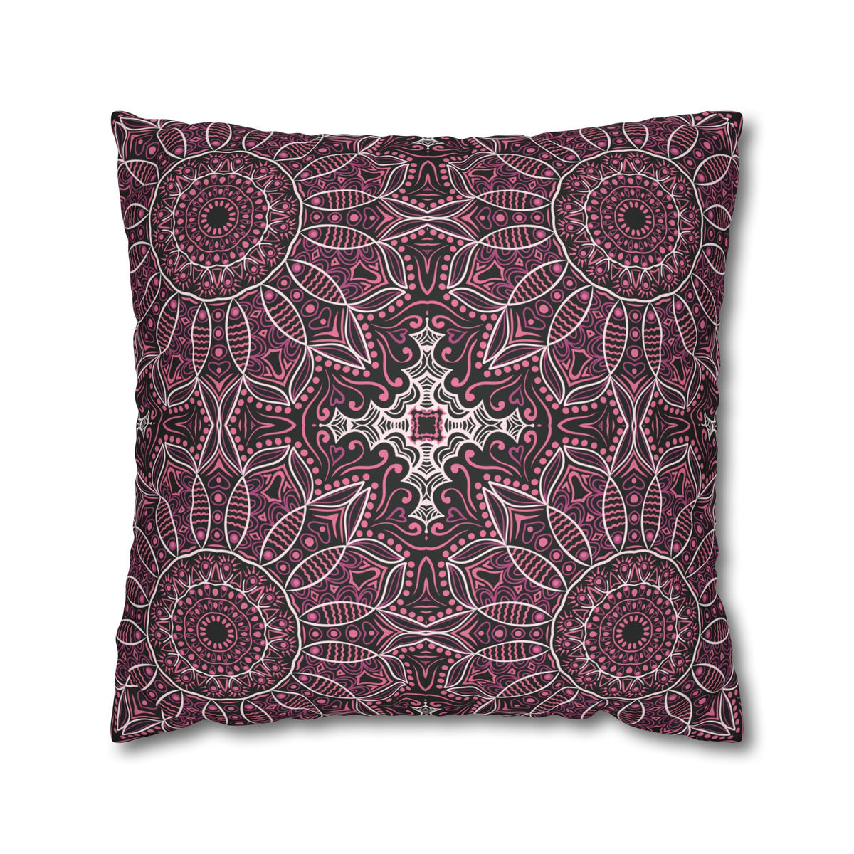Ornament Print Pillowcase 100 Faux Suede Cover - 4 sizes: 14"-16"-18"-20" - Pillow Not Included