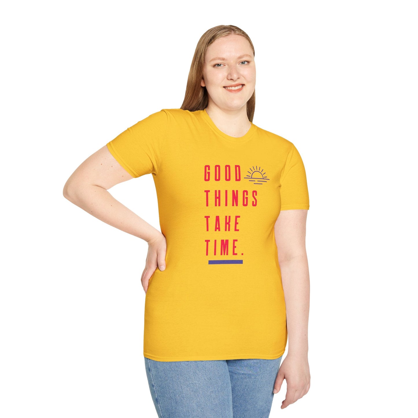 Positive Slogan T Shirt Unisex Gildan Softstyle 64000 Ring Spun Cotton Tee With Positive Words