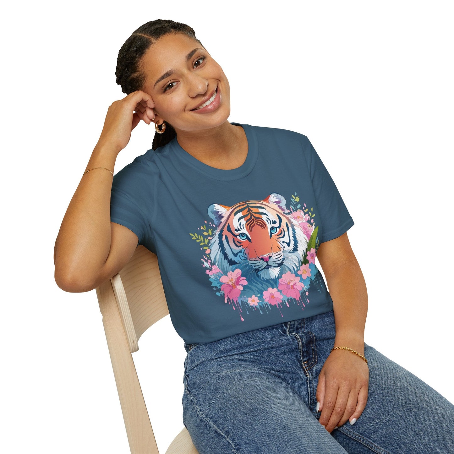 Unisex Tiger Shirt Gildan Softstyle 64000 Cotton Tee Everyday Comfort