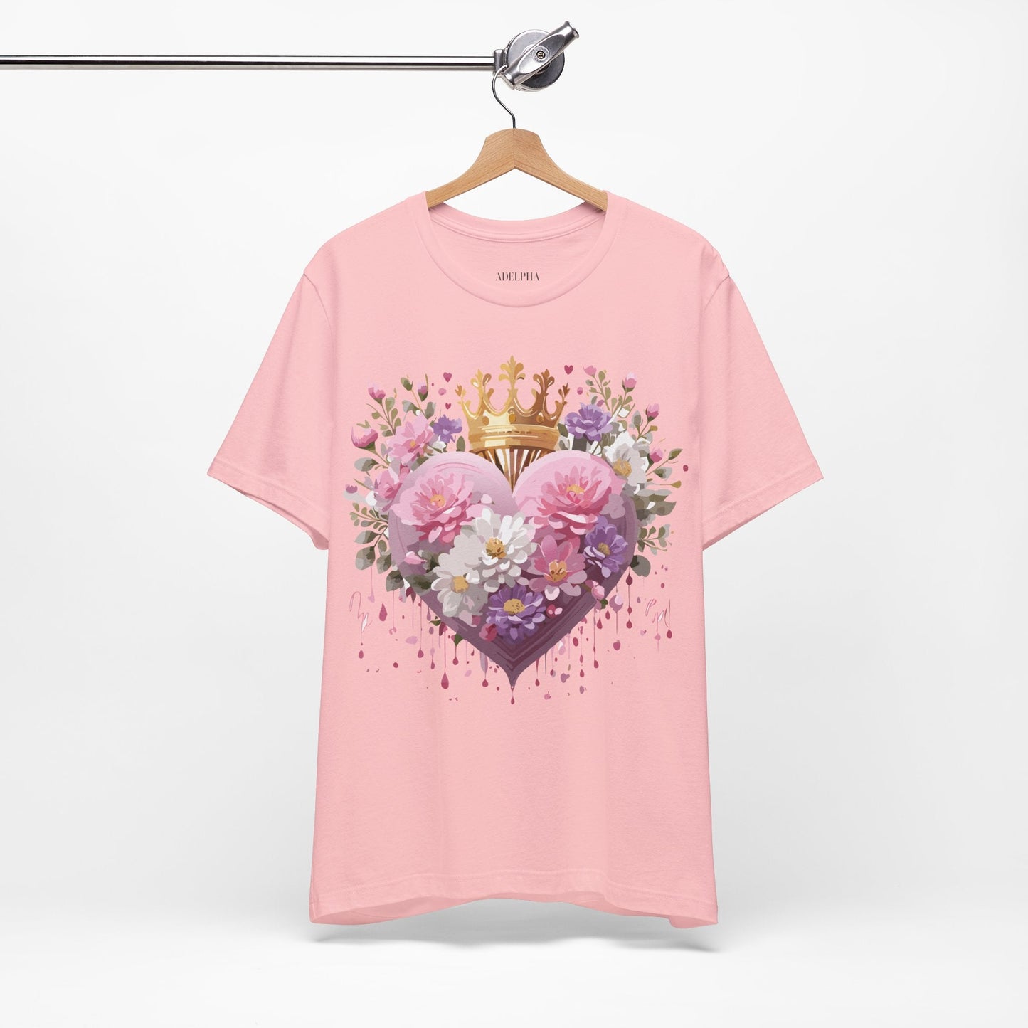 Valentine Day Graphic Unisex 100 Cotton Vintage Artwork with Love and Flower Design Tee 2