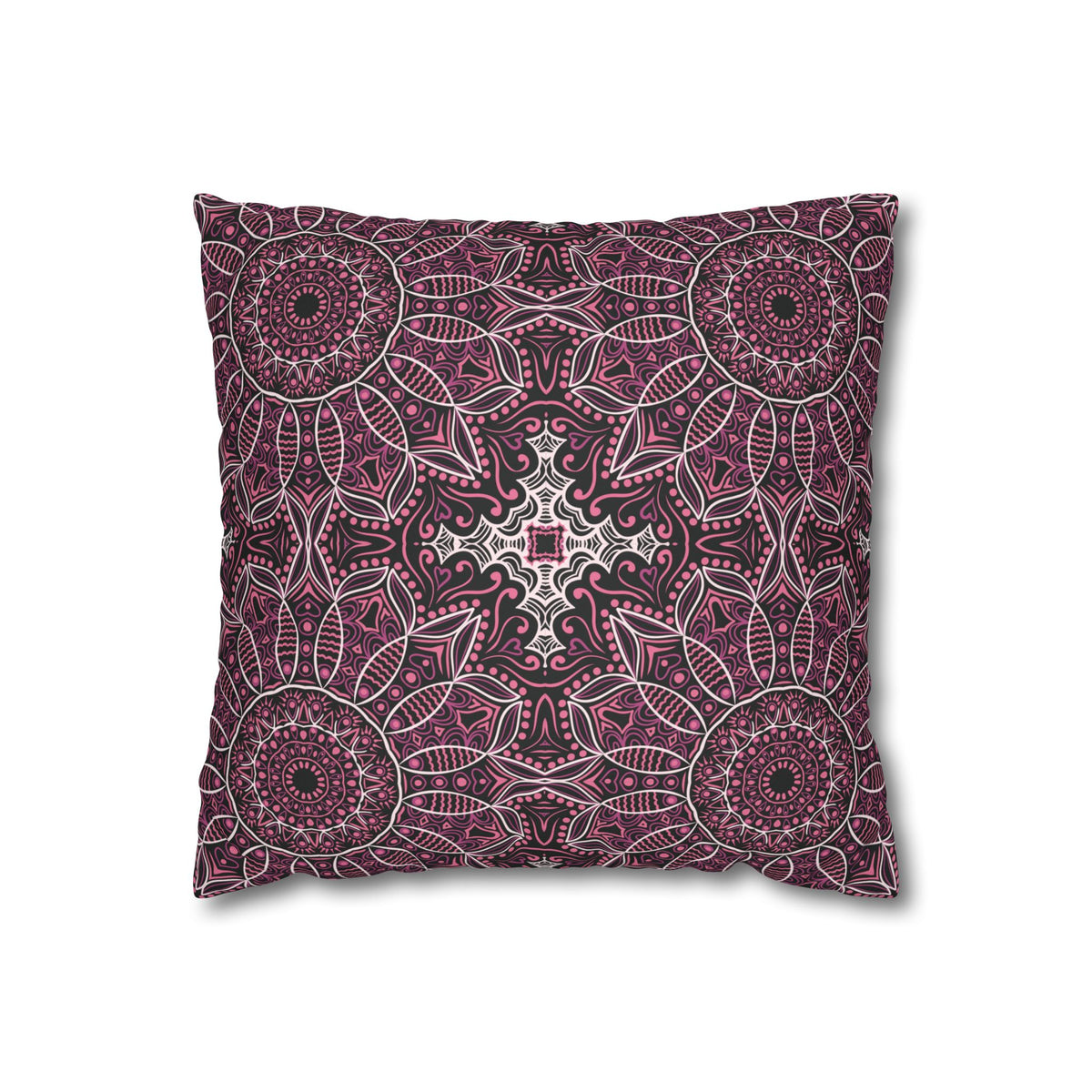 Ornament Print Pillowcase 100 Faux Suede Cover - 4 sizes: 14"-16"-18"-20" - Pillow Not Included