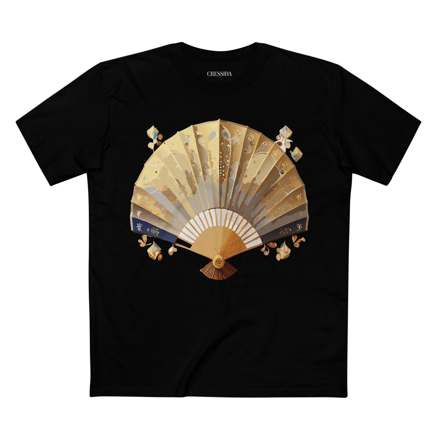 Antique Fan Graphic Design T-Shirt Unisex 100 Cotton Floral Carnival Artwork Tee 24