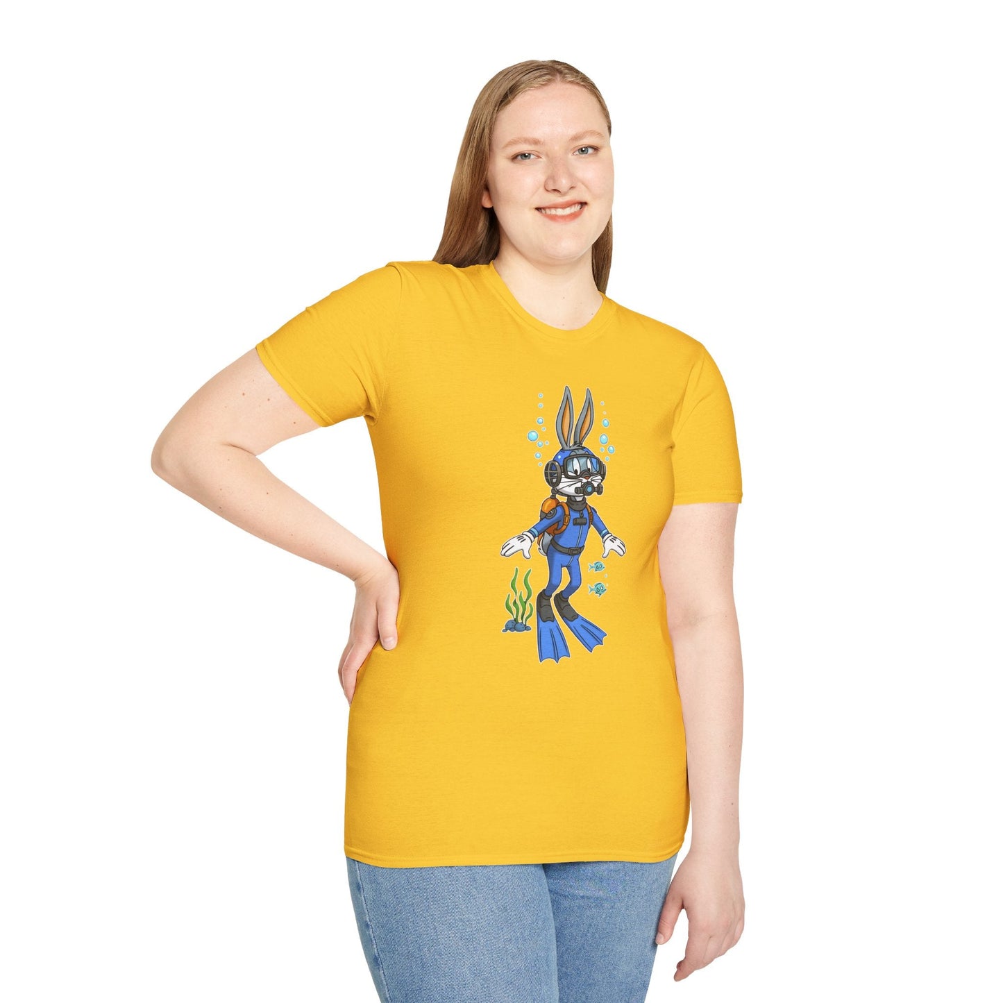 Bugs Bunny T Shirt Unisex Short Sleeve Cartoon Tee Gildan Softstyle 64000 Cotton