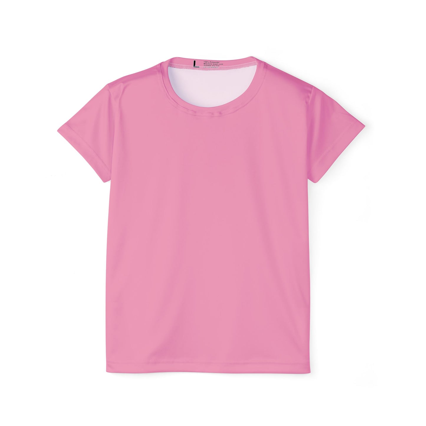 Pink Mist Women's Sports Jersey Short Sleeves 100% Poly Solid Pink Color Print Athletic Tee