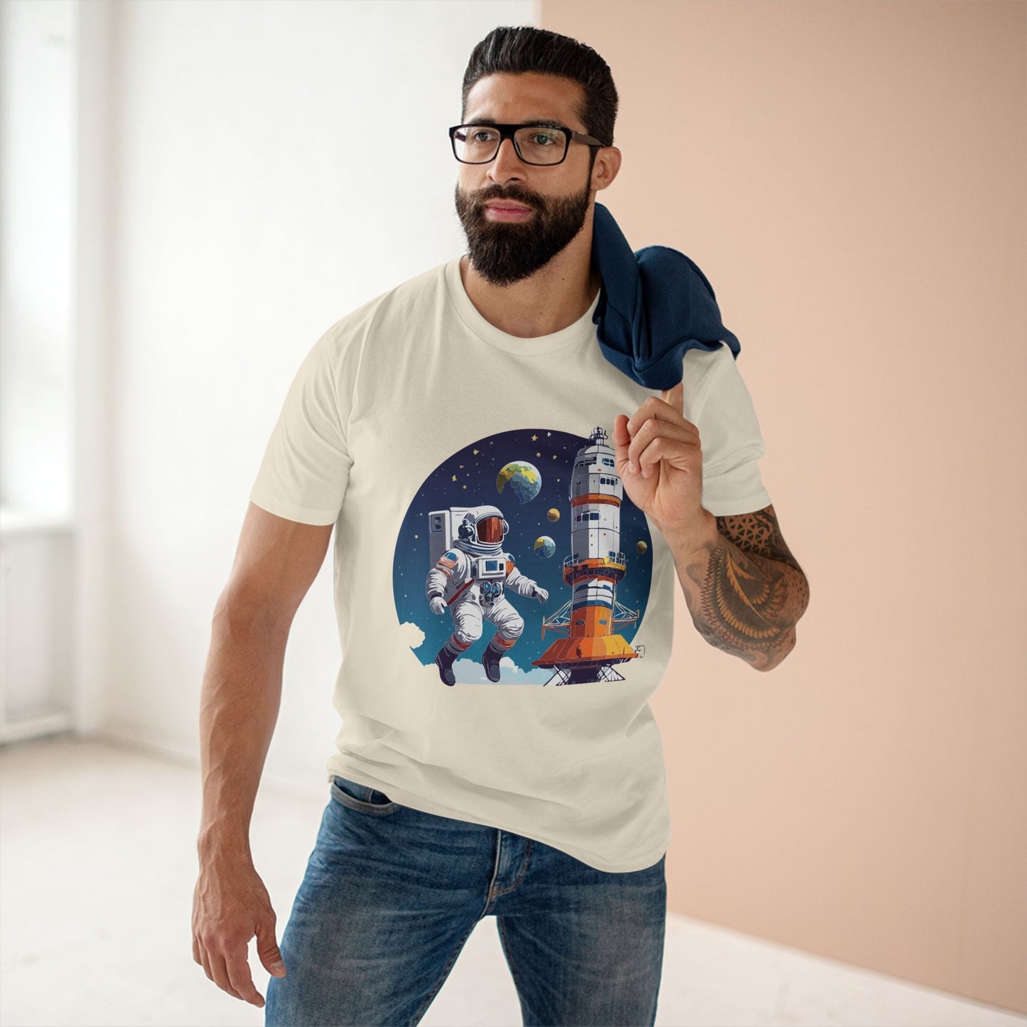 Cosmos Astronaut Shirt Unisex Premium Cotton Tee With Original Space Art Design From Retro2Nova