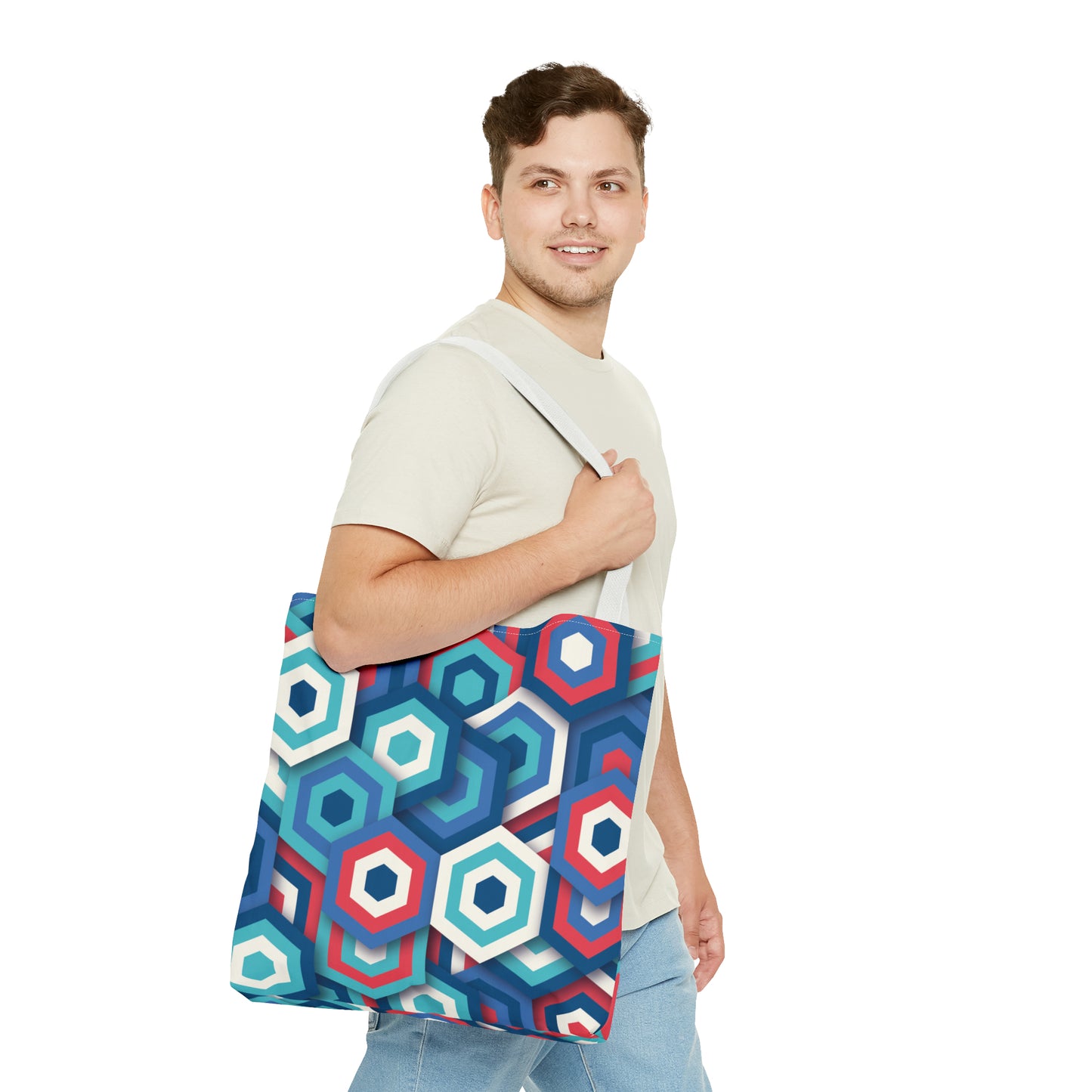 Bolsa de lona con estampados abstractos 