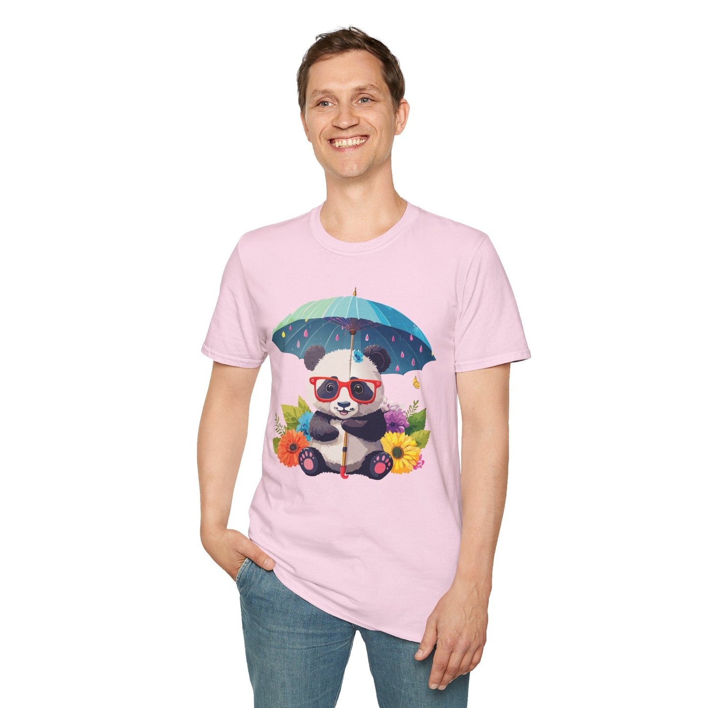 Panda Shirt Unisex Tee 100 Percent Ring Spun Cotton Softstyle Gildan 64000 Animal Print