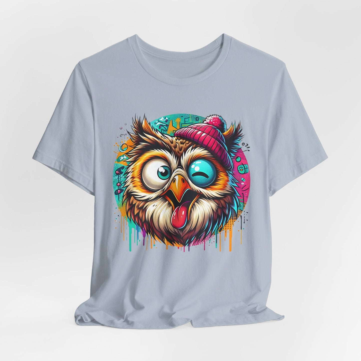 Colorful Owl Graphic Tee, Fun Owl Shirt, Funny Bird Shirt, Cute Cartoon Tees, Animal T-Shirt, Animal Tees, Art Design T-Shirt