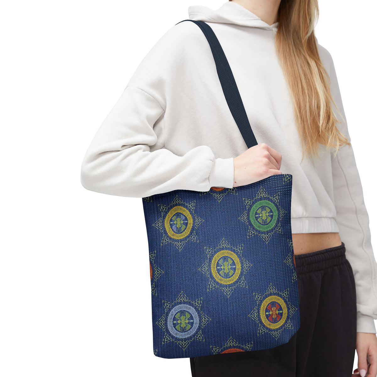 Diwali Graphic Denim Fabric Imitation Print Unisex Canvas Bag Poly Spun 3 Sizes Tote Bag 205-2
