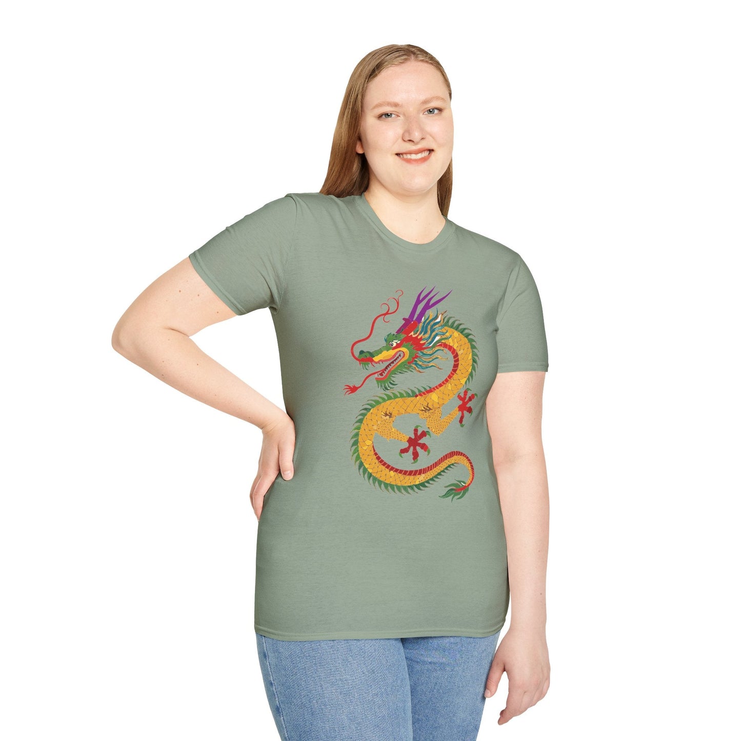 Dragon T Shirt Unisex Dragon Shirt Animal Design Softstyle Ring Spun Cotton Tee Comfort