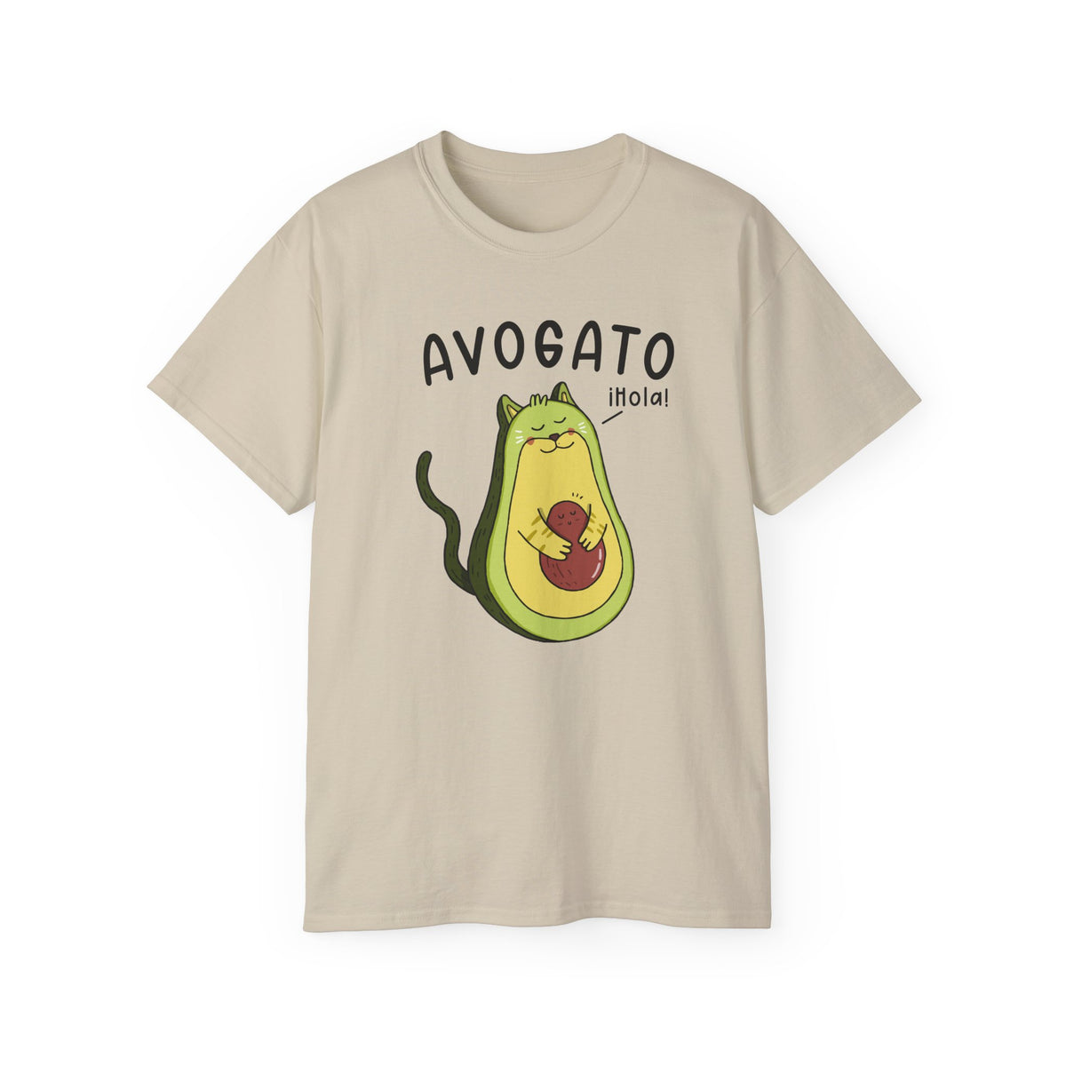 Avogato Avocado Cat Tee | Cute Avocado Cat Illustration