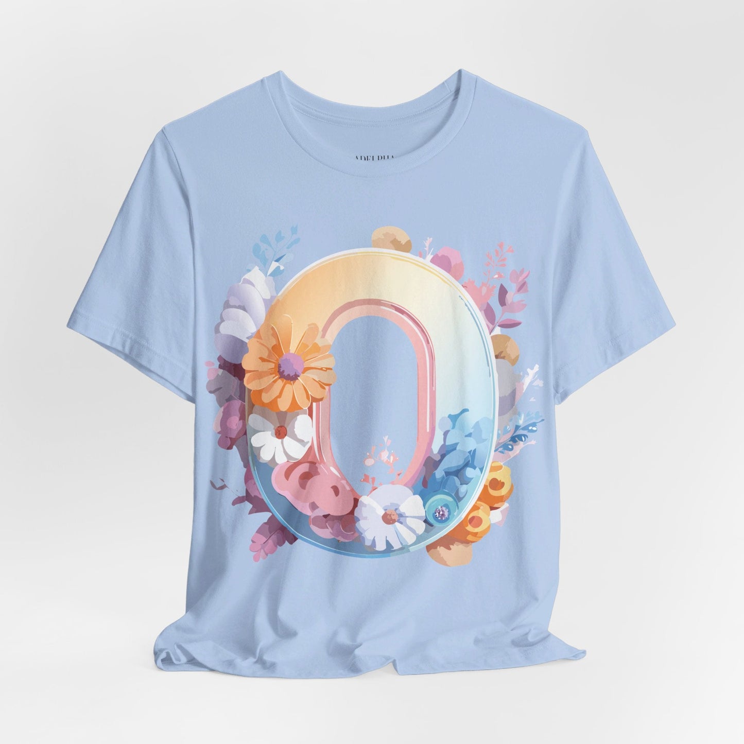 Letter O Graphic Tee Unisex Shirt Adelpha Vintage Inspired Art Design Short Sleeve