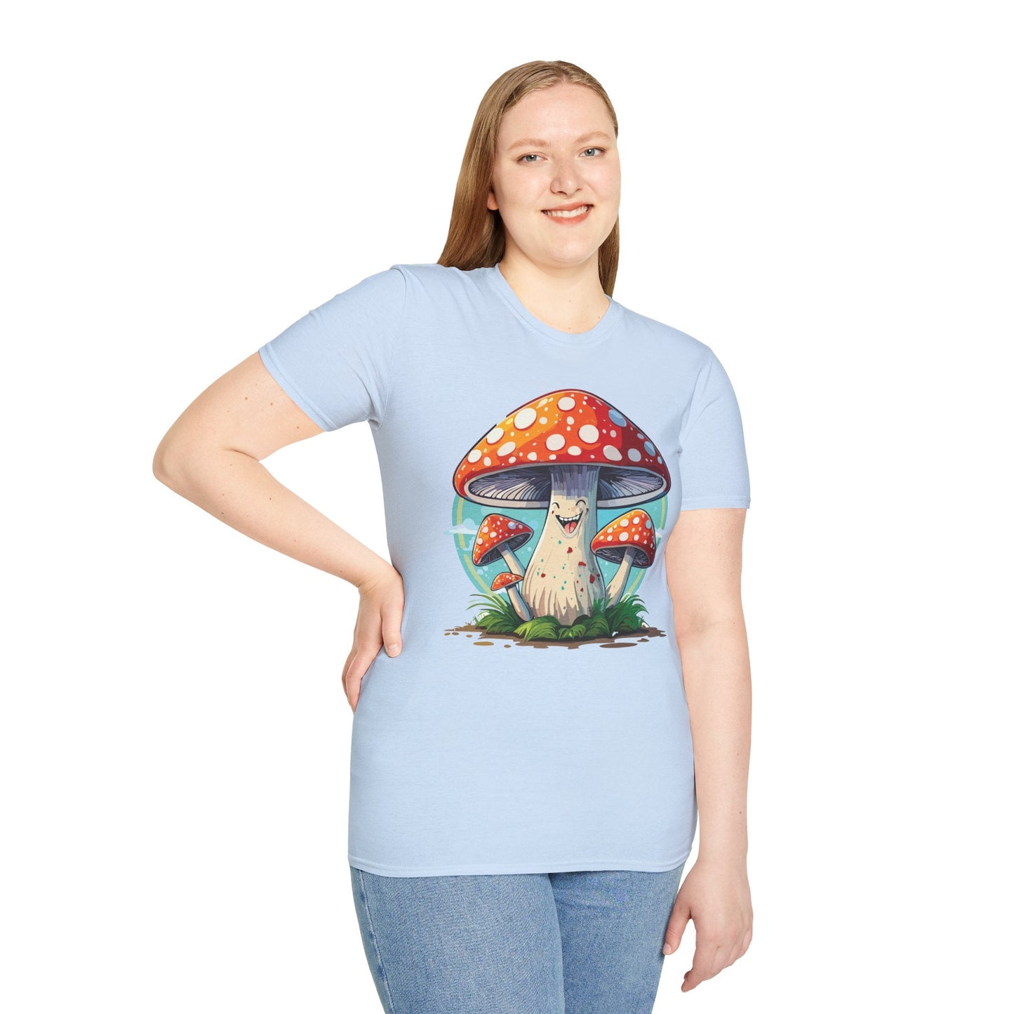 Mashroom Tee Shirt Unisex Funny Mashroom Design Softstyle Cotton Tee For Everyday Comfort