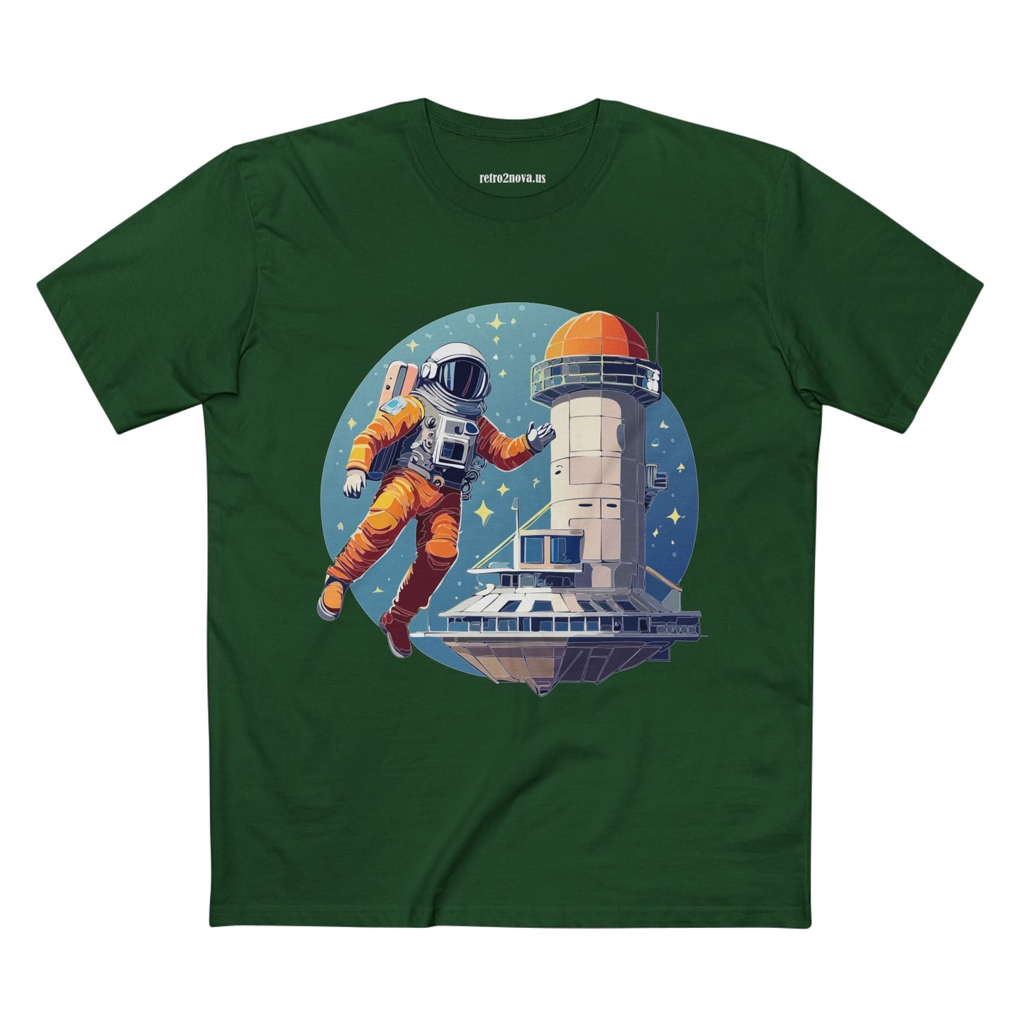 Cosmos Astronaut Shirt Unisex Premium Cotton Tee With Original Art Design Retro2Nova CS11