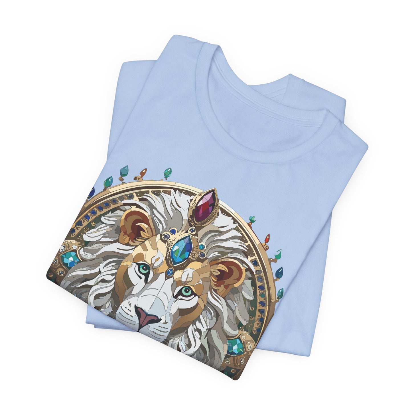 Unisex Lion Graphic Tee, Animal Shirt, Tee Shirt with Lion, Medallion T-Shirt, Animal Medallion Tees