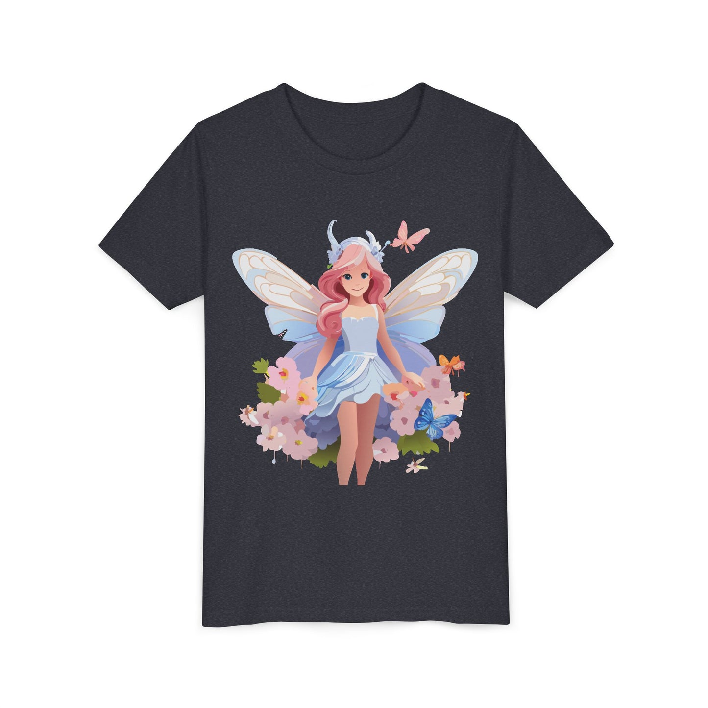 Enchanting Fairy Floral Youth Short Sleeve Tee - Perfect for Spring Celebrations (9-14)