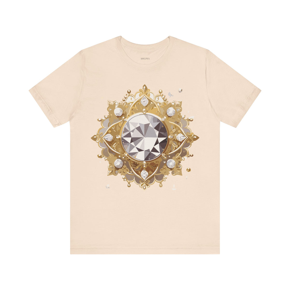 Jewelry Graphic Unisex Cotton Bella+Canvas Tee with Gemstones Art Design m41