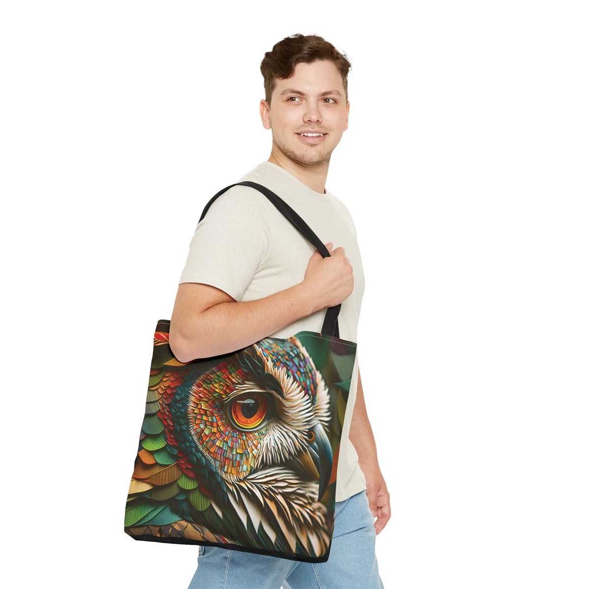 Bolsa de lona con estampados de animales 