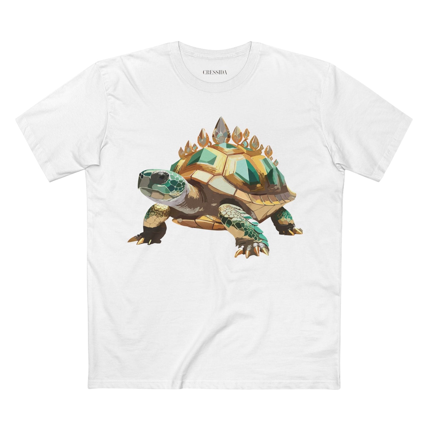 Turtle Graphic Unisex 100 Cotton Tee With Unique Animal Golden Medallion Art Design 34